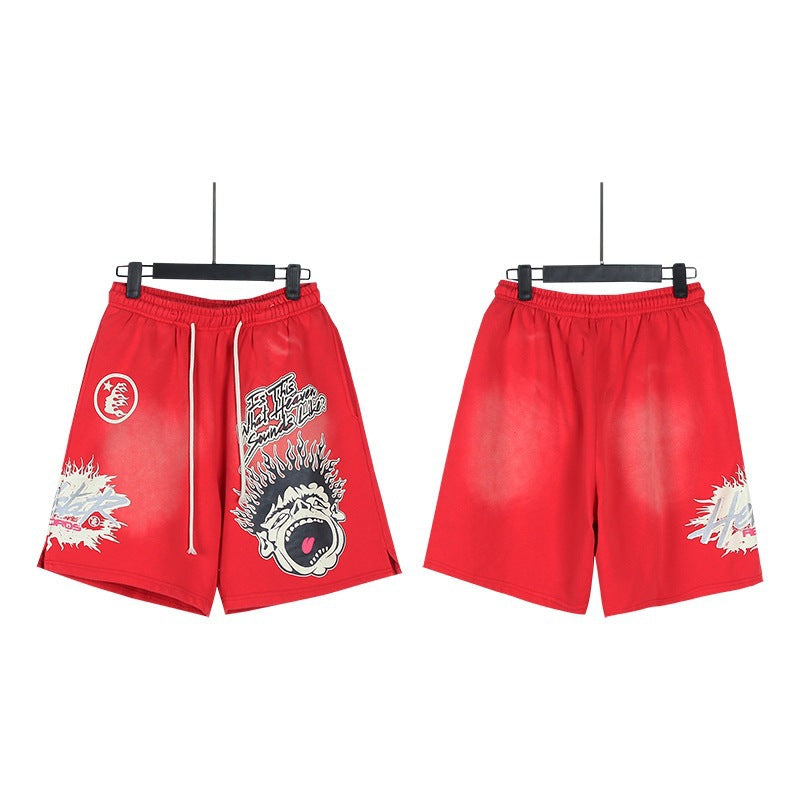 Hellstar Acid-Washed Graphic Tee & Shorts Set