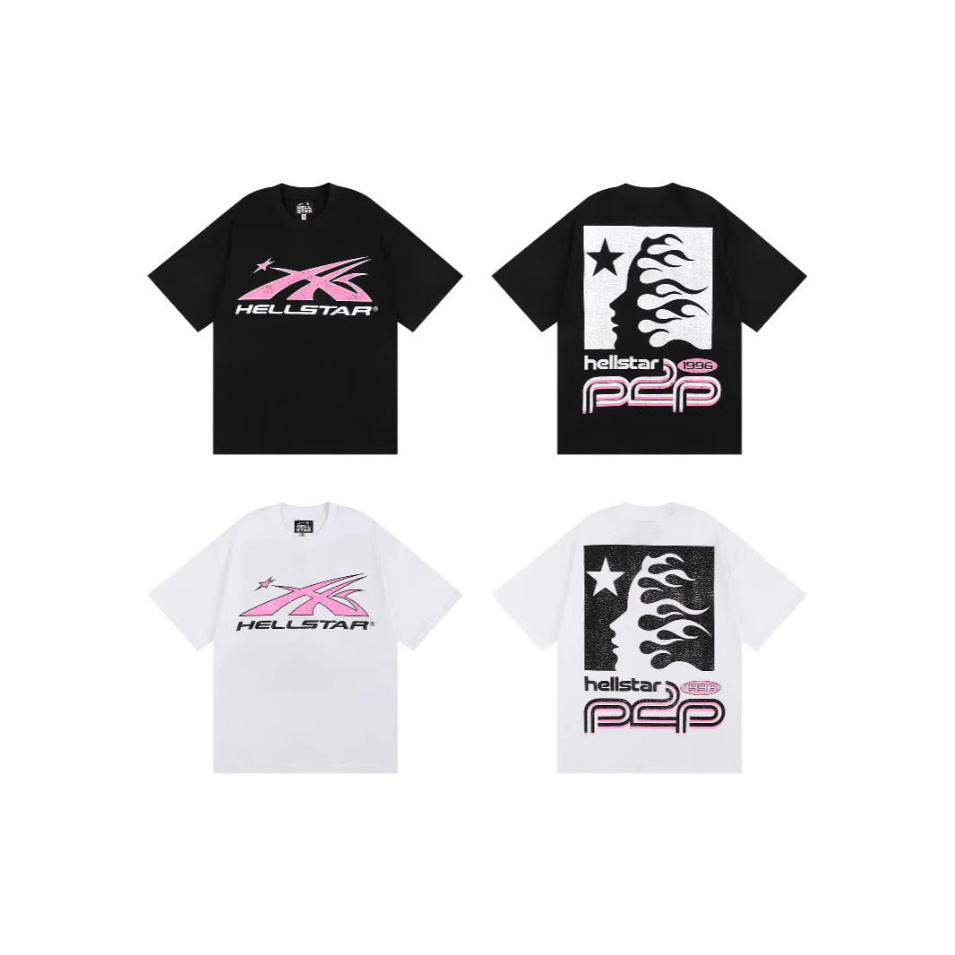 HELLSTAR Hip-Hop Graphic Letter Print Streetwear Oversized Cotton Tee