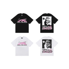HELLSTAR Hip-Hop Graphic Letter Print Streetwear Oversized Cotton Tee