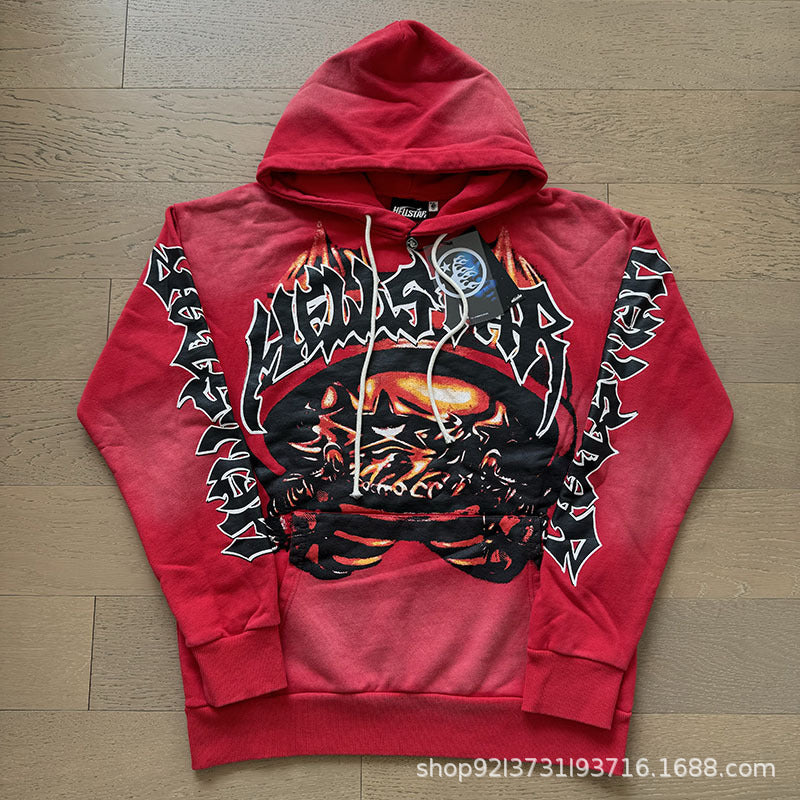 HELLSTAR NFC Washed Vintage Oversized Hoodie — Unisex Streetwear