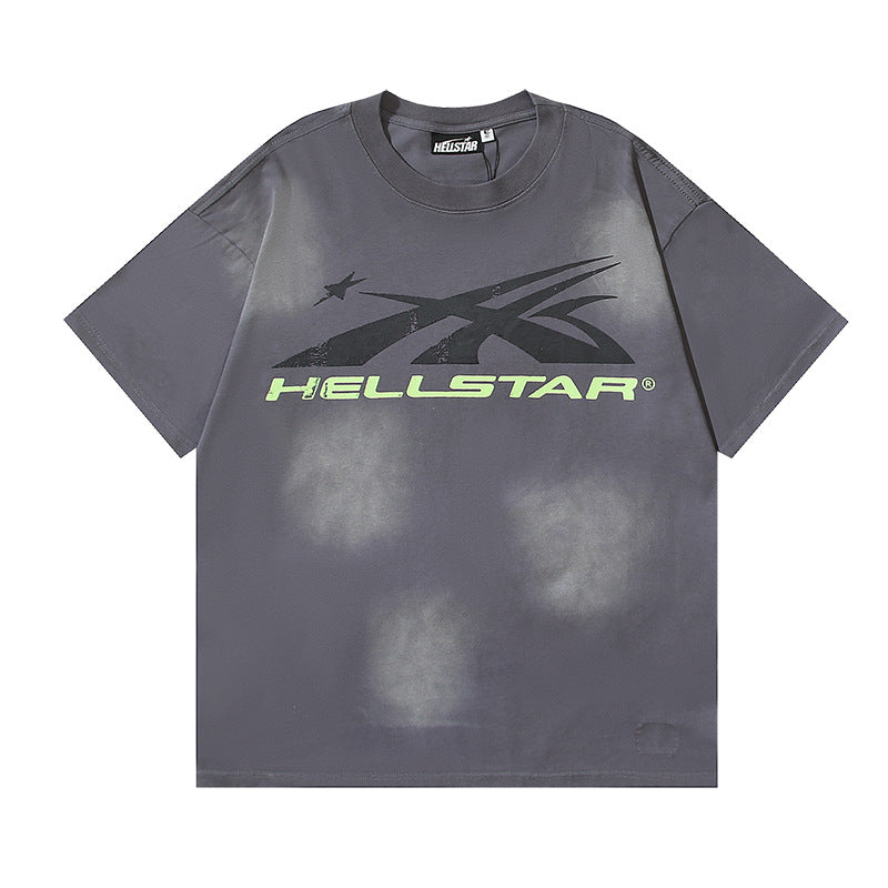 HELLSTAR Washed Vintage Graphic Tee — Unisex Oversized Streetwear