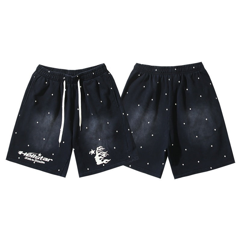 Hellstar Acid-Washed Graphic Tee & Shorts Set