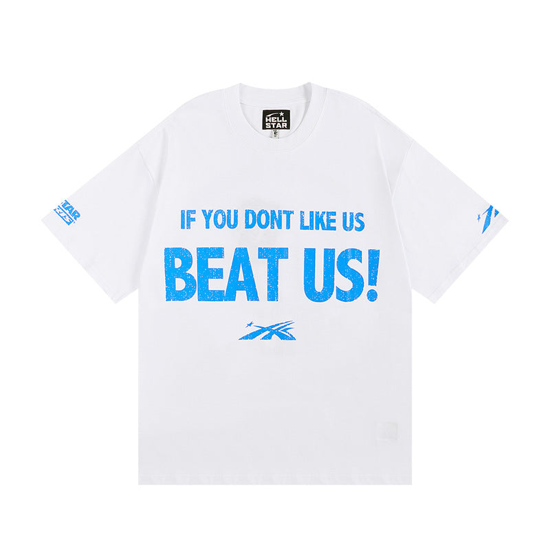 HELLSTAR Hip-Hop Graphic Letter Print Streetwear Oversized Cotton Tee