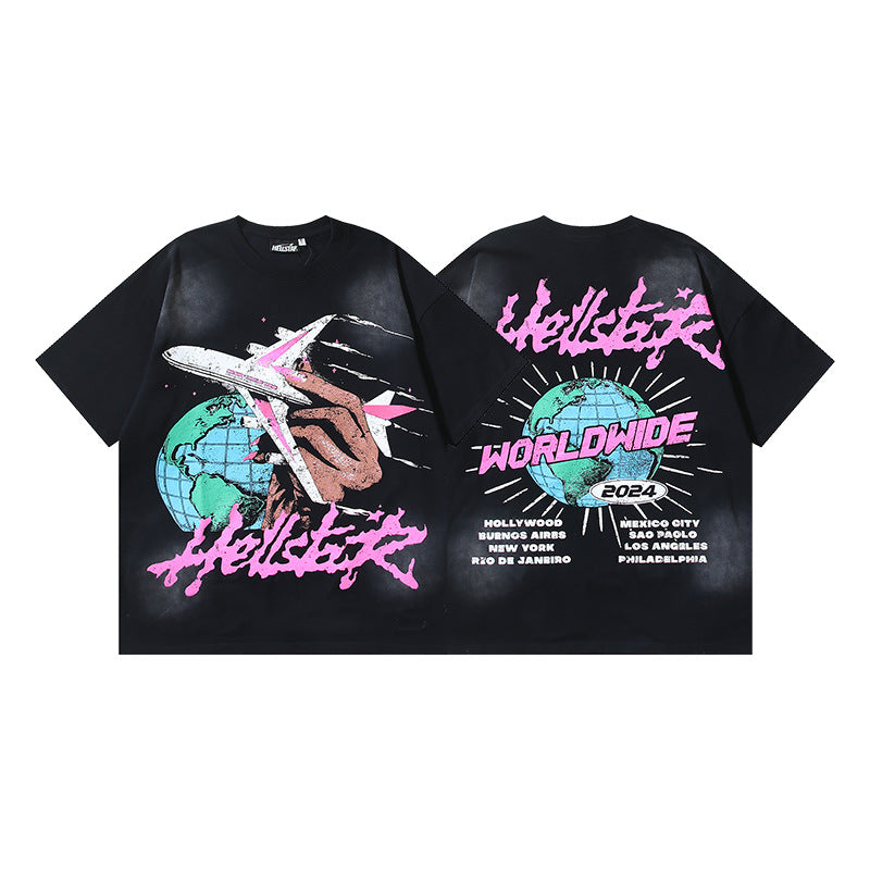 HELL Vintage Washed Oversized Graphic Tee