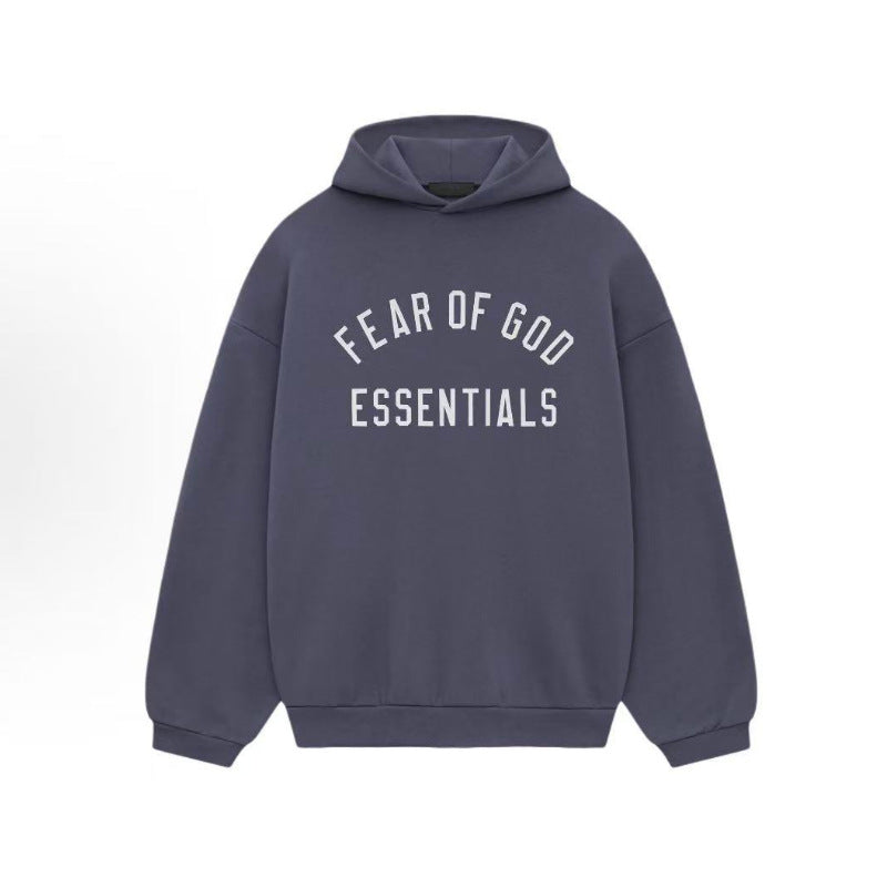 FOG Essentials Letter Print Heavy Fleece Pullover Hoodie – 2024FW Unisex High Street