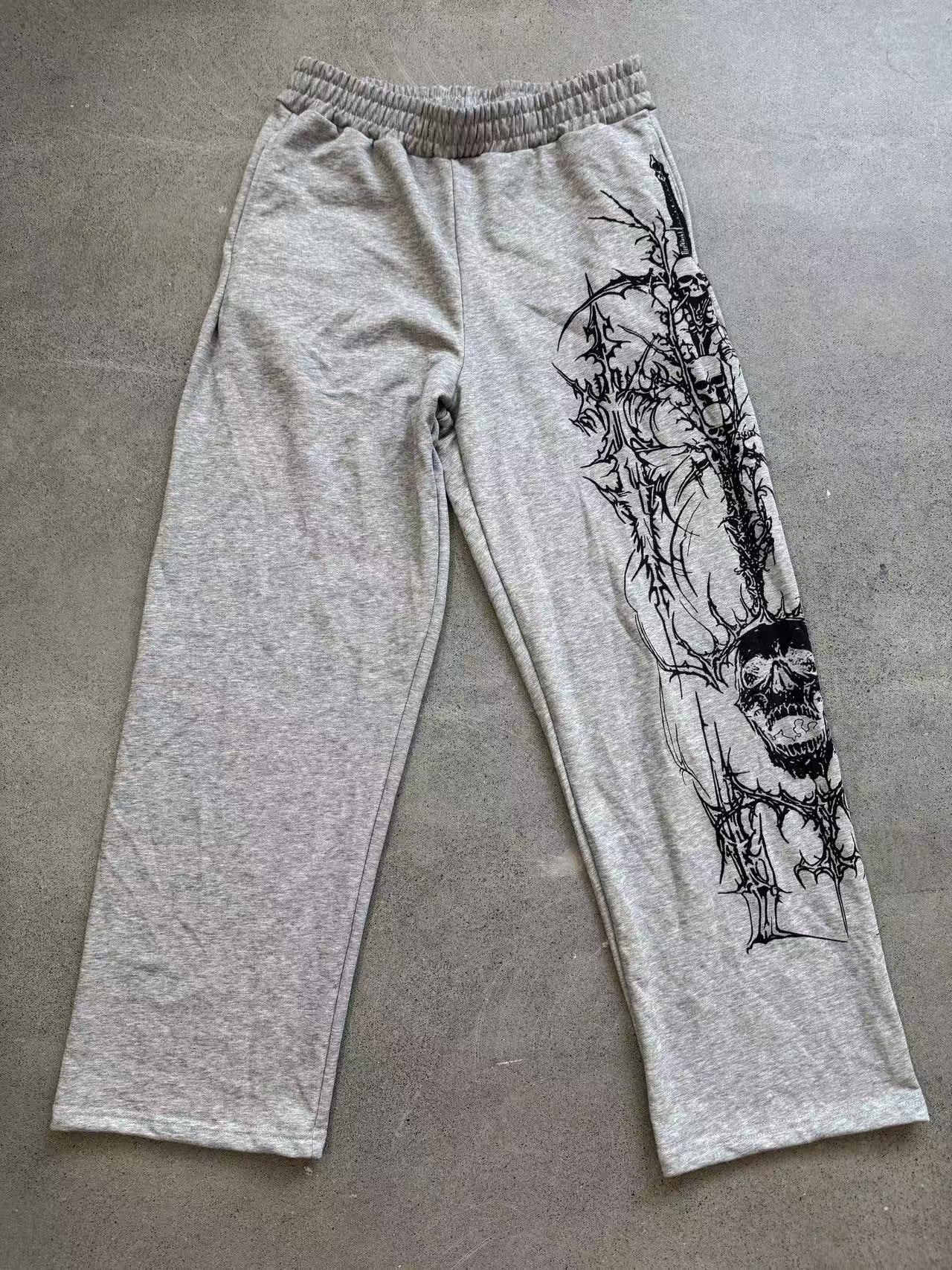 YOUNGLA Floral Graphic Sweatpants – Men's Oversized Streetwear Joggers