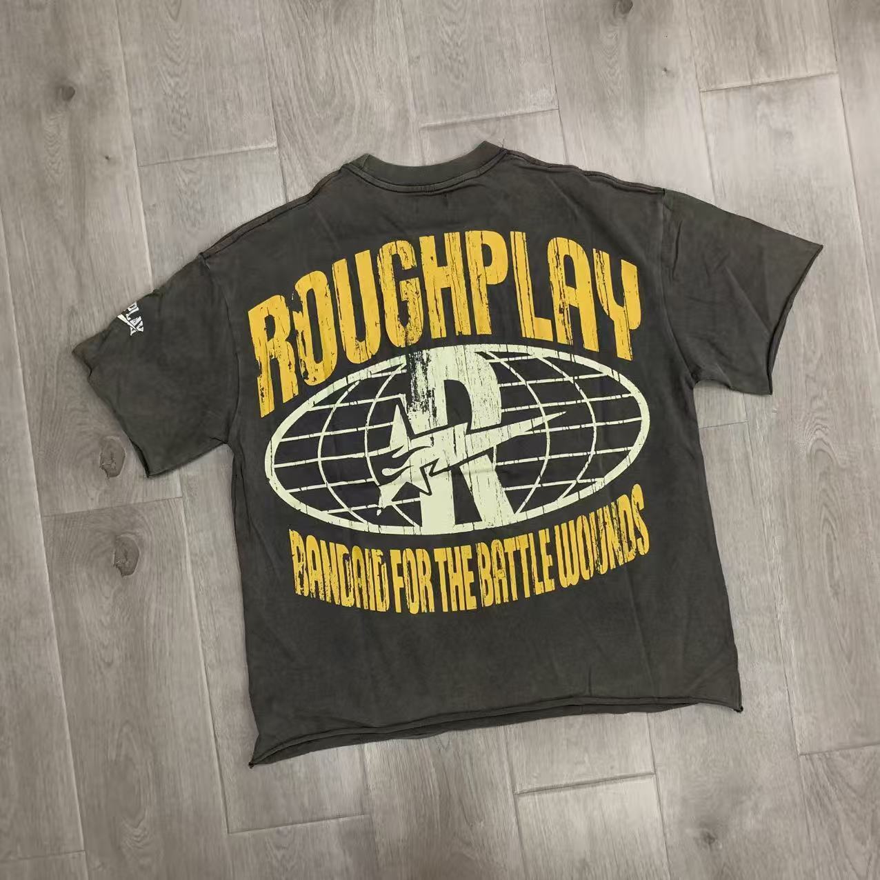 RoughPlay NYC Distressed Rhinestone Graphic Tee