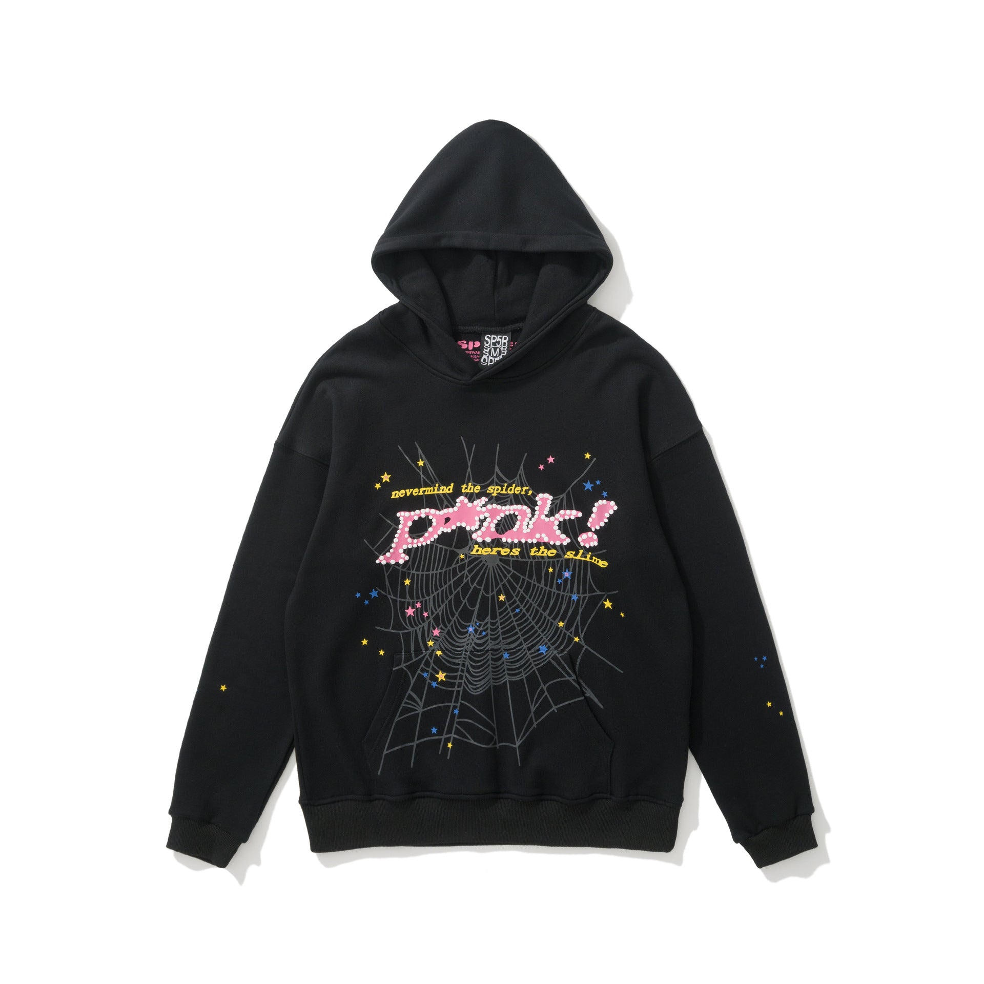 Sp5der 555555 Rhinestone Bubble Letter Spider Web Hoodie & Sweatpants