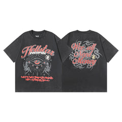 HELL Vintage Washed Oversized Graphic Tee