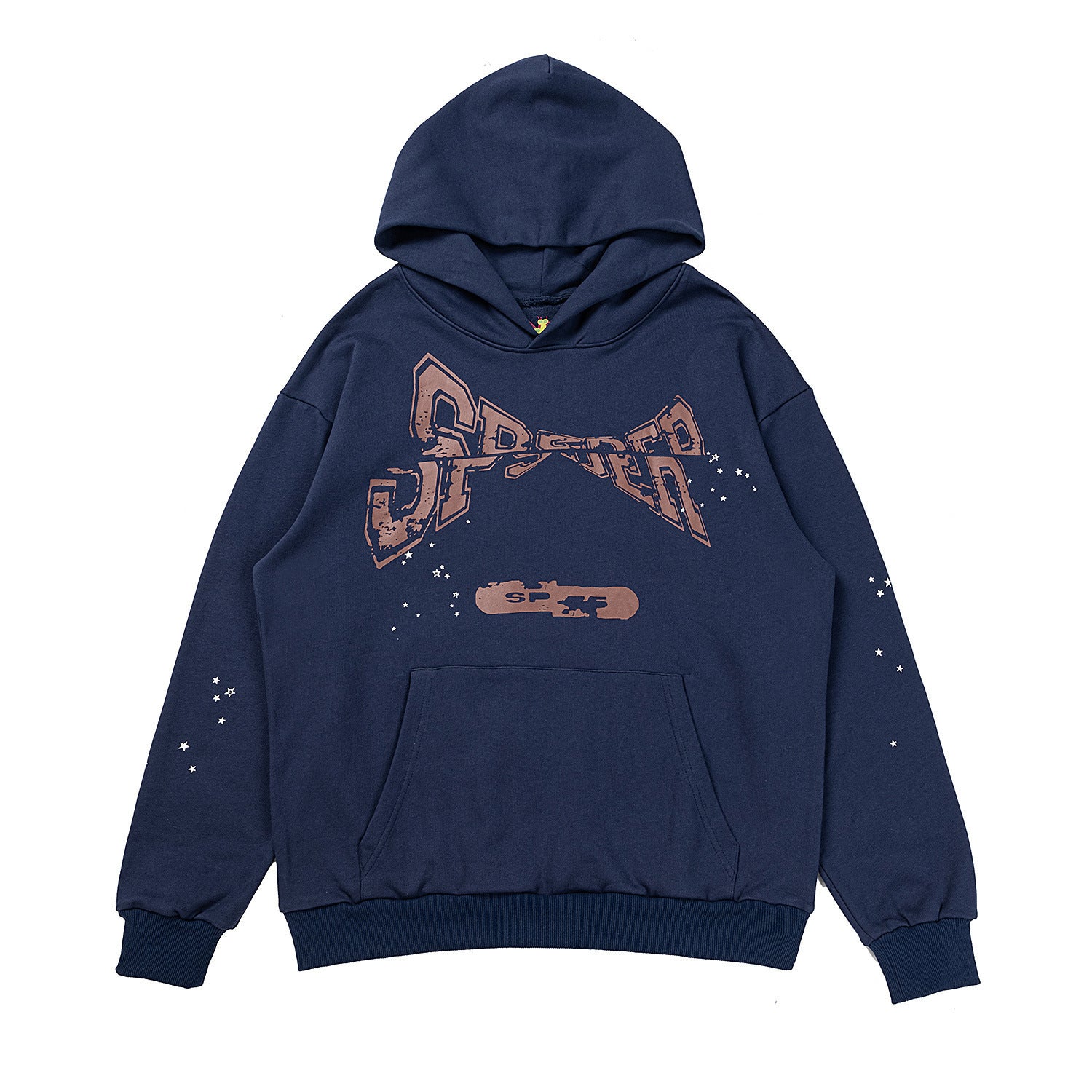 25ss High Quality SP5DER American Streetwear Rhinestone Foam Letter Spider Web Hoodie (Unisex)