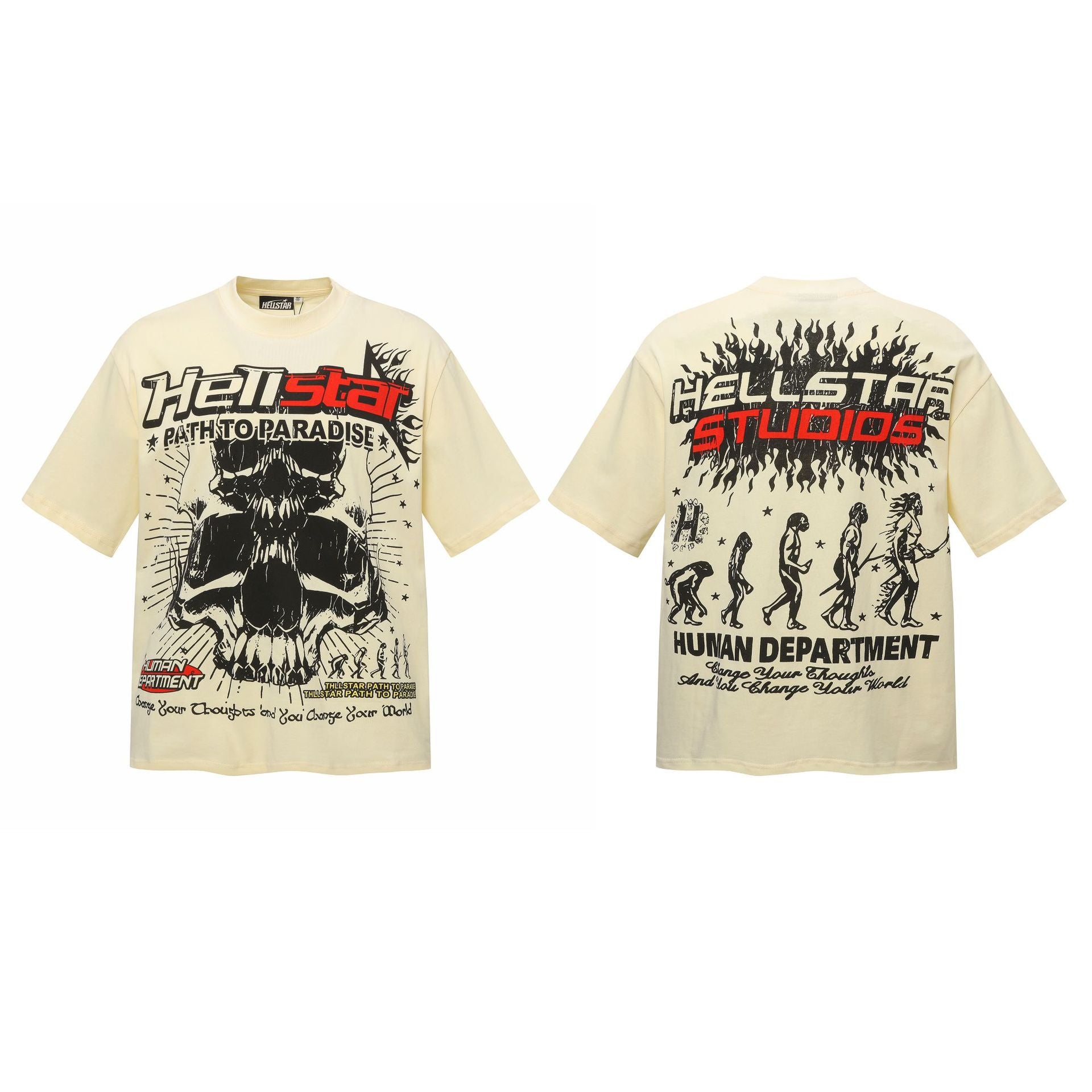 HELL Vintage Washed Graphic Tee – Oversized Unisex Short Sleeve T-Shirt