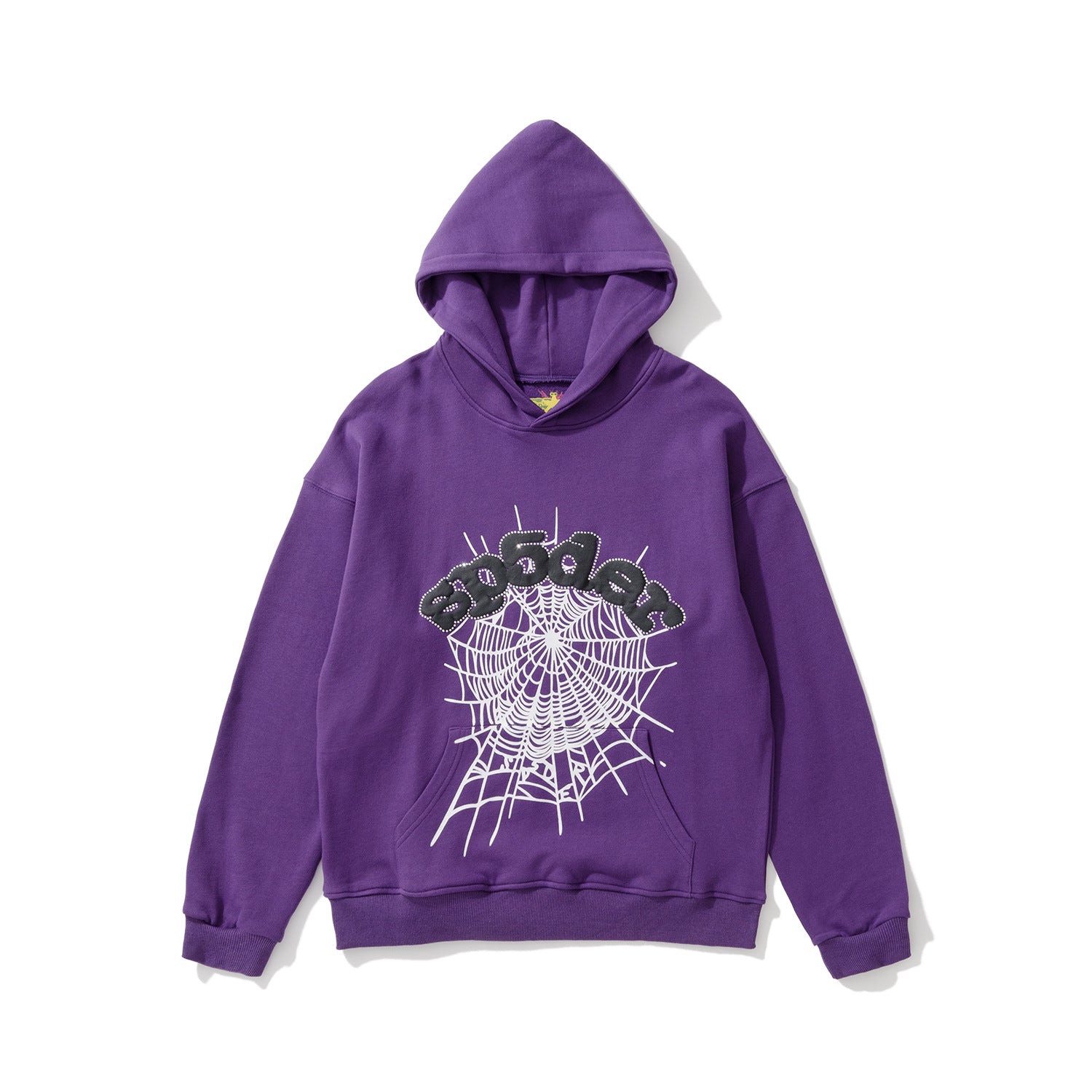 Sp5der 555555 Rhinestone Bubble Letter Spider Web Hoodie & Sweatpants