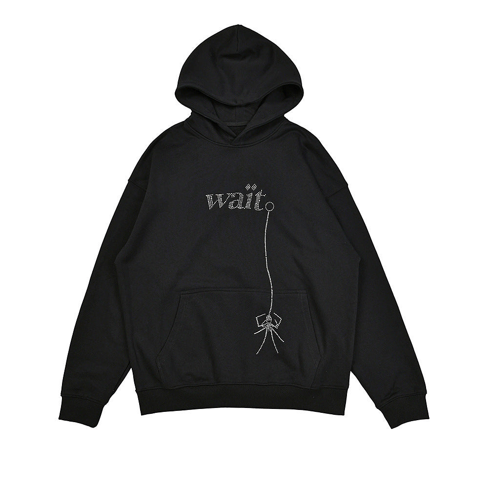 25ss High Quality SP5DER American Streetwear Rhinestone Foam Letter Spider Web Hoodie (Unisex)