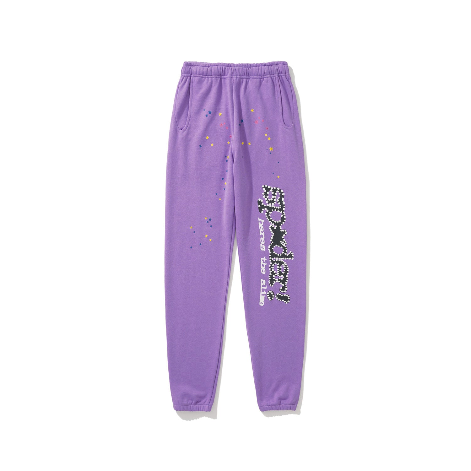 Sp5der 555555 Rhinestone Bubble Letter Spider Web Hoodie & Sweatpants