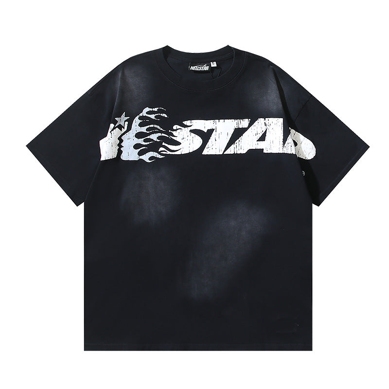 HELLSTAR Washed Vintage Graphic Tee — Unisex Oversized Streetwear
