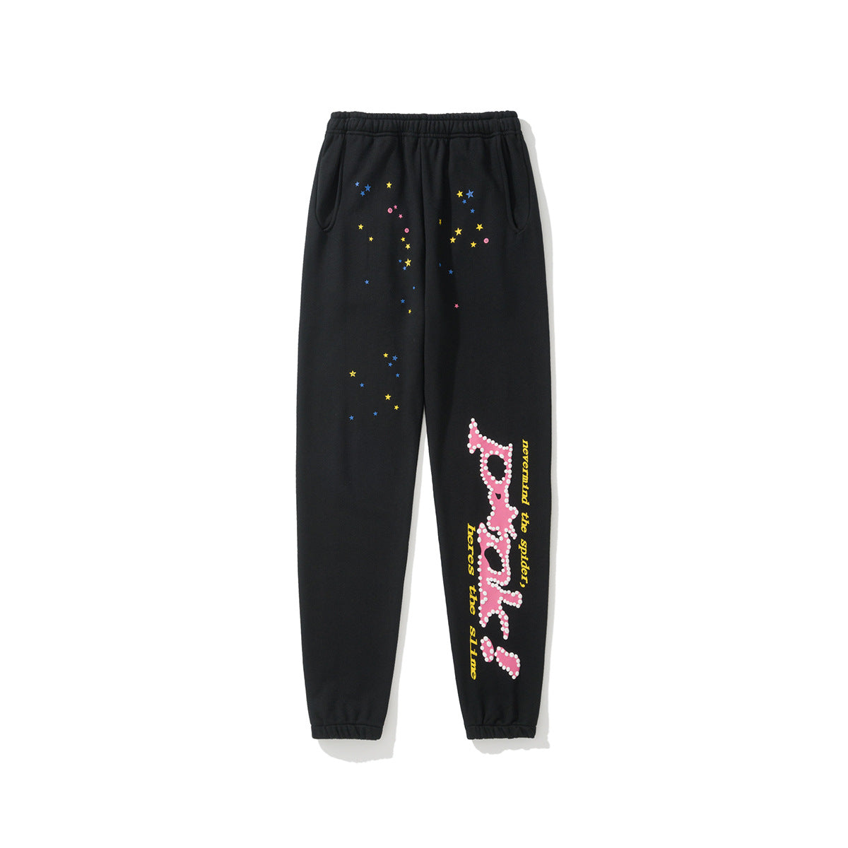 Sp5der 555555 Rhinestone Bubble Letter Spider Web Hoodie & Sweatpants