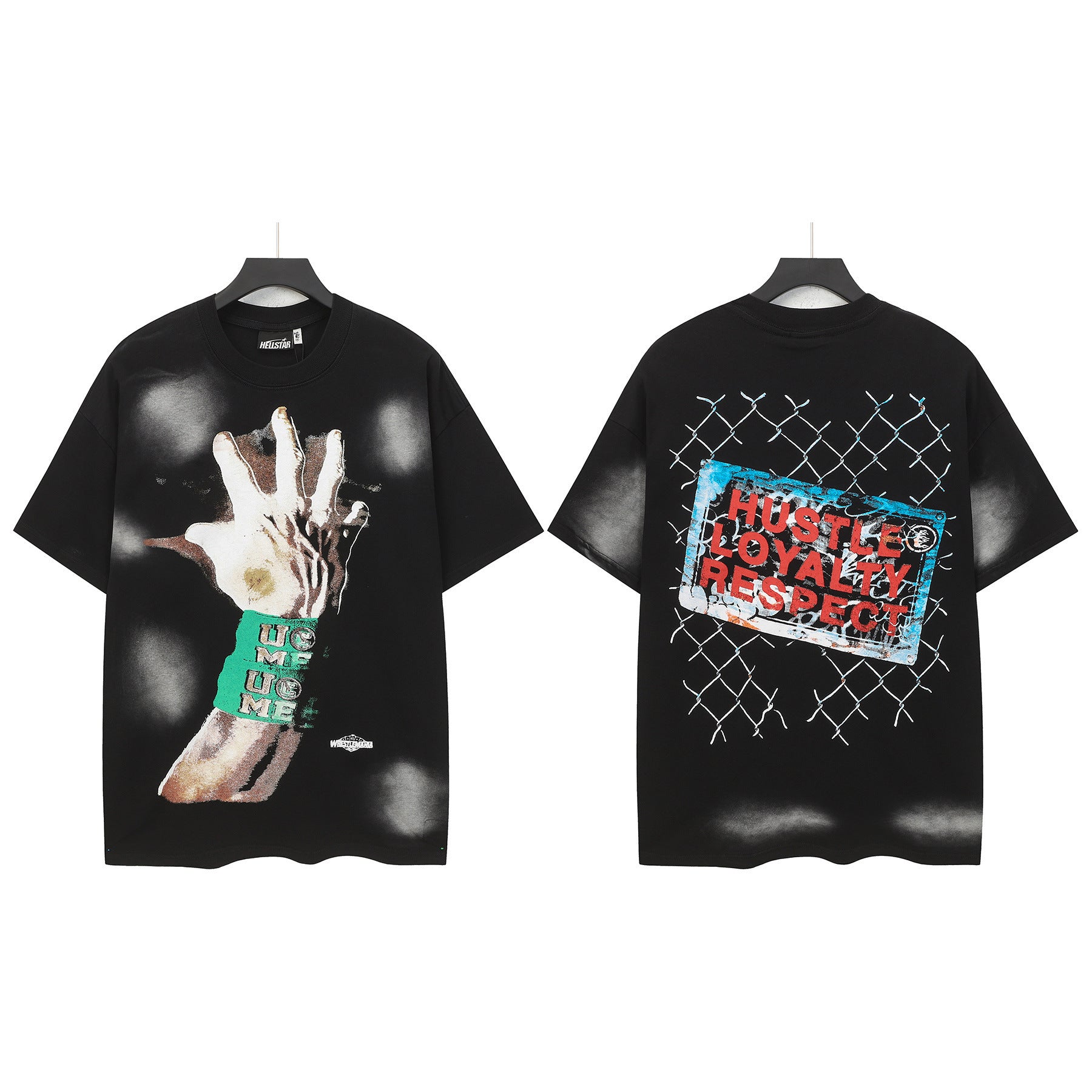 Hell Star Heel Washed Vintage American Print Short Sleeve T-Shirt