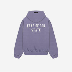 FOG Essentials Letter Embroidered Fleece Zip-Up Hoodie – 2024FW Unisex American Streetwear