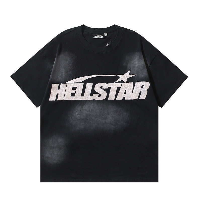 HELLSTAR Washed Vintage Graphic Tee — Unisex Oversized Streetwear