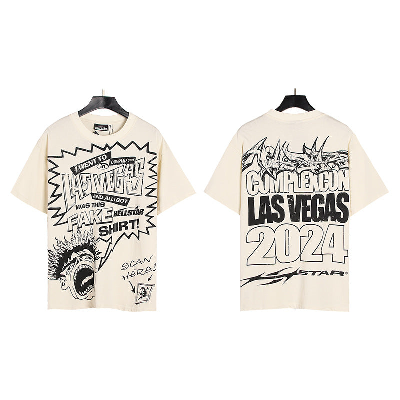 HELLSTAR Washed Vintage Graphic Tee — Unisex Oversized Streetwear