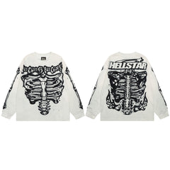 Hellstar Long Sleeve Graphic Sweatshirt – Fall/Winter Unisex American Streetwear