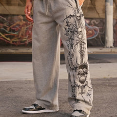 YOUNGLA Floral Graphic Sweatpants – Men's Oversized Streetwear Joggers