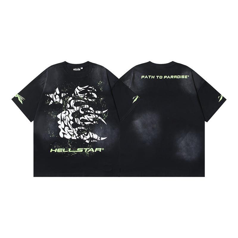 Vintage Washed Oversized Graphic Tee – Unisex American Streetwear